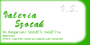 valeria szotak business card